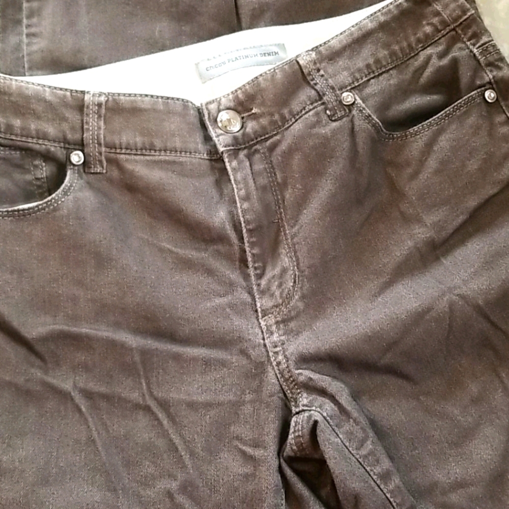 Chico's womens light brown jeand (platinum denim)
